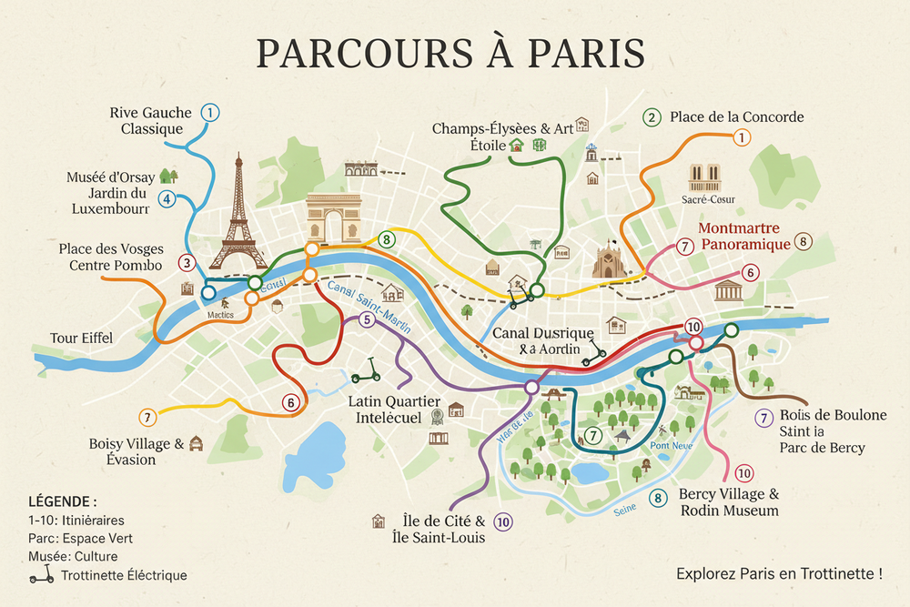 10 itinéraires trottinette électrique à Paris (zones interdites incluses)