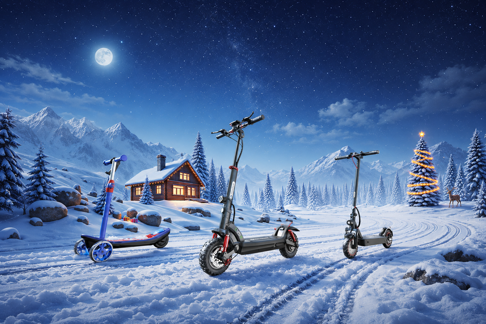Liste de vérification hivernale pour les trottinettes électriques : Pneus anti-glisse & réglage des freins