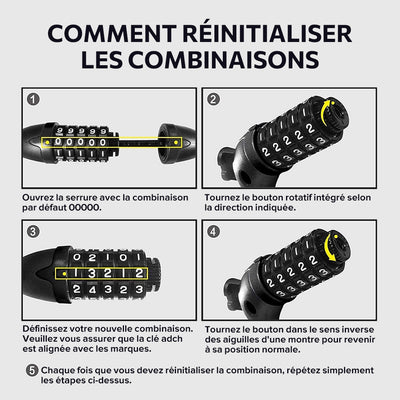 isinwheel® Serrure antivol pour scooter électrique