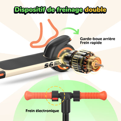 isinwheel S6 trottinette électrique pour enfants et adolescents (Hauteur réglable)
