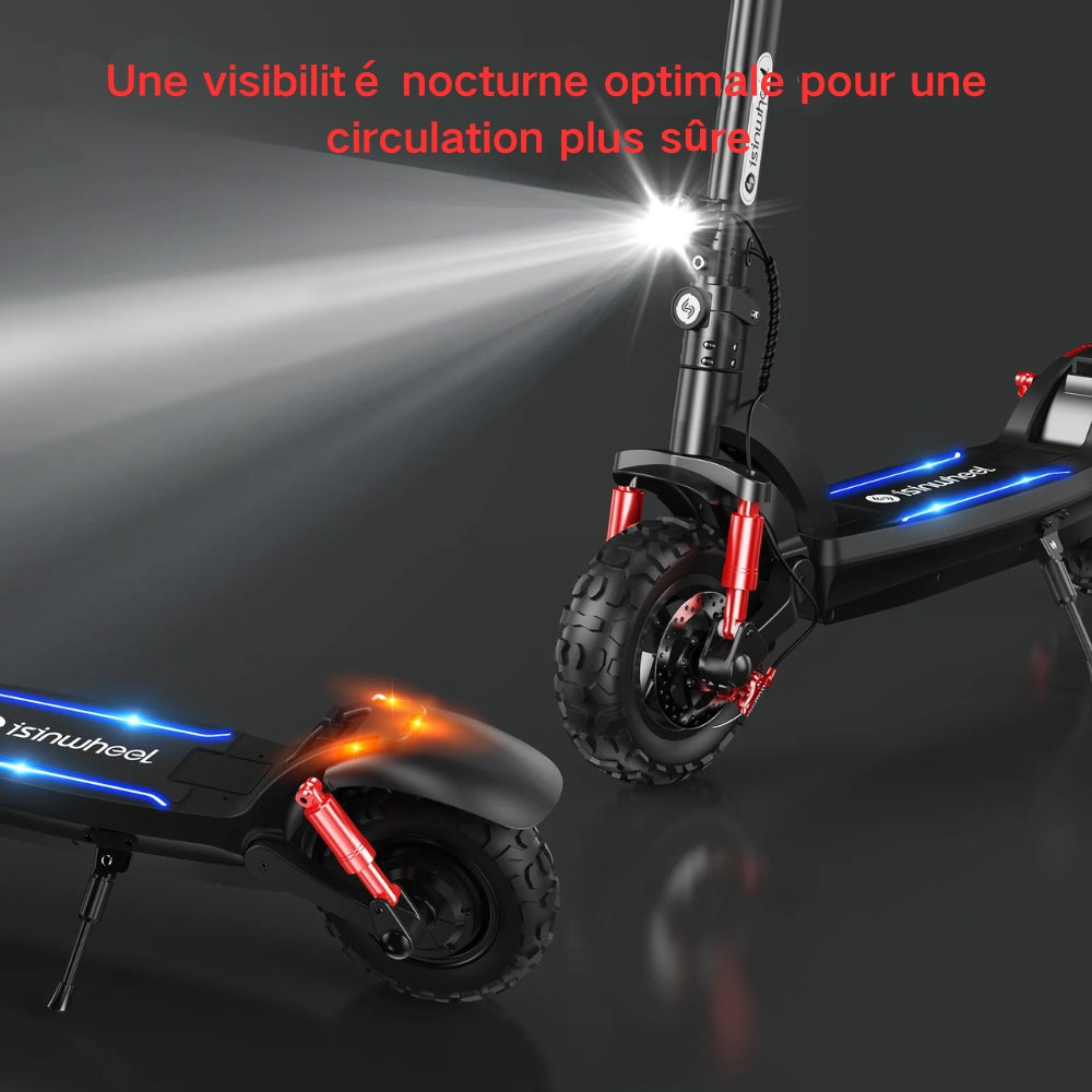 isinwheel® GT2/GT1 Trottinette électrique tout terrain 1200W pour adultes et adolescents