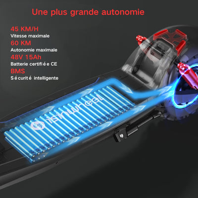 isinwheel® GT2/GT1 Trottinette électrique tout terrain 1200W pour adultes et adolescents
