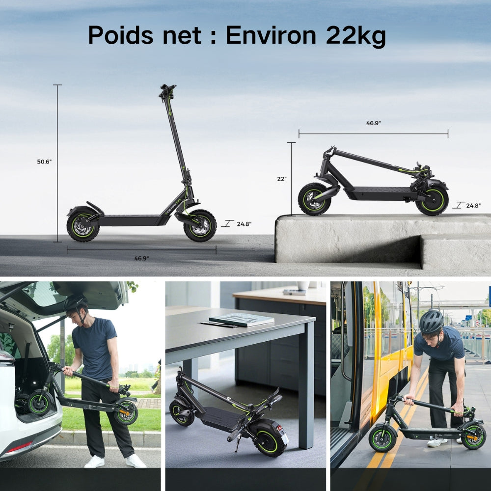isinwheel® S10MAX Trottinette électrique 1000W