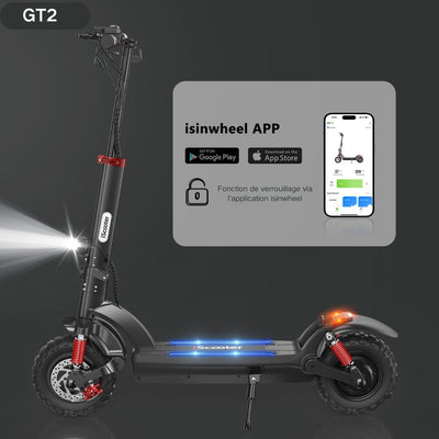 isinwheel® GT2/GT1 Trottinette électrique tout terrain 1200W pour adultes et adolescents
