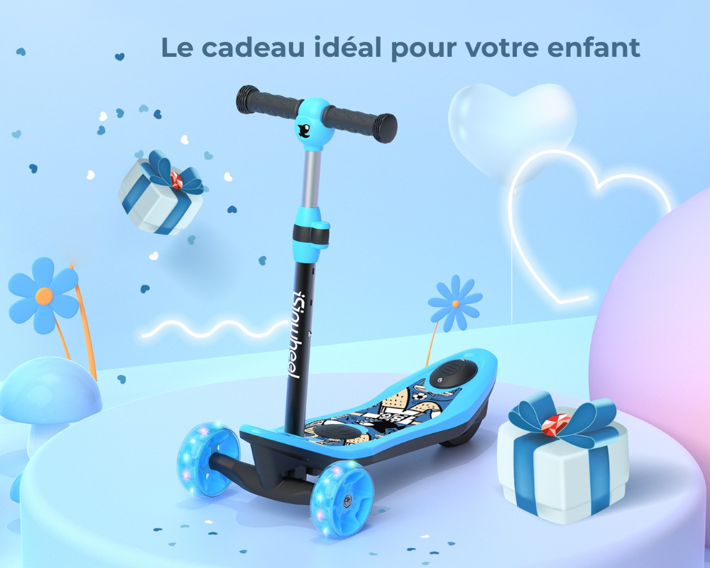 isinwheel® Mini trottinette électrique à 3 roues pour enfants