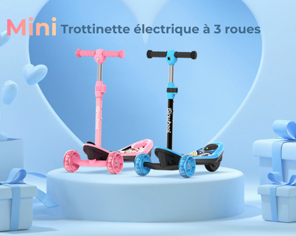 isinwheel® Mini trottinette électrique à 3 roues pour enfants
