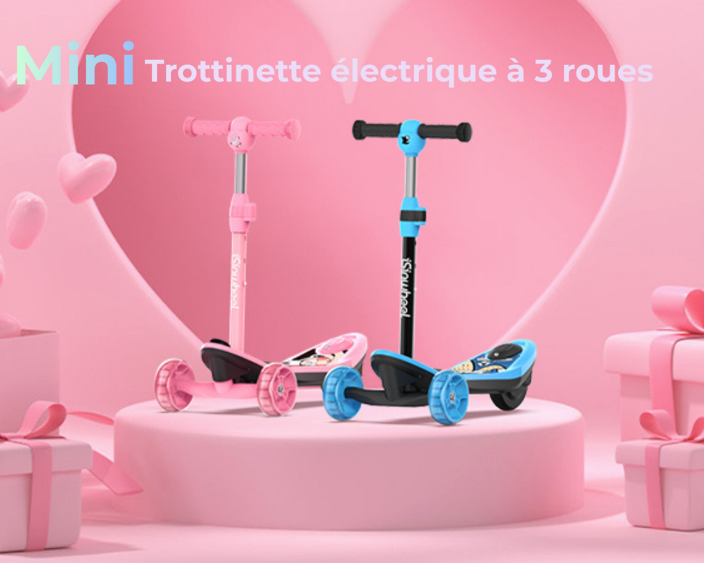 isinwheel® Mini trottinette électrique à 3 roues pour enfants