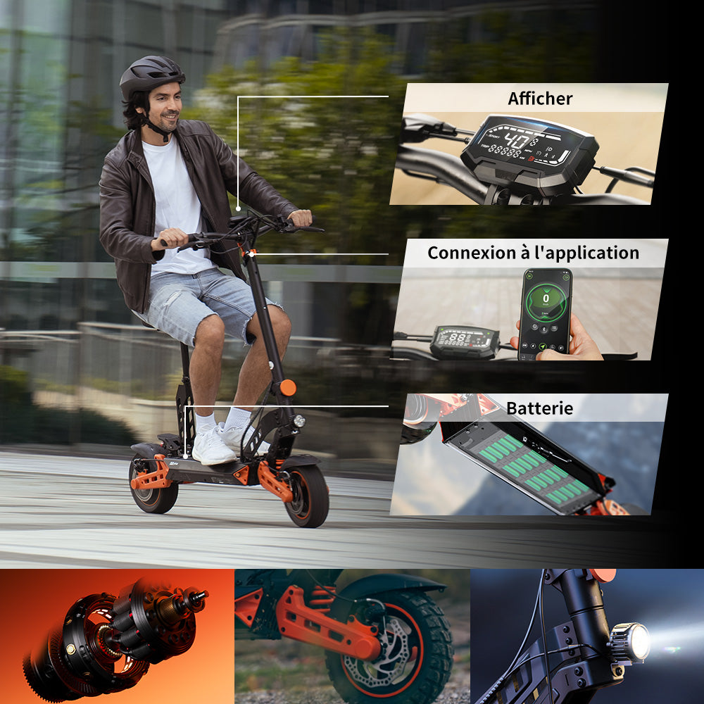 D2/D2plus Trottinette électrique tout-terrain 1000 W