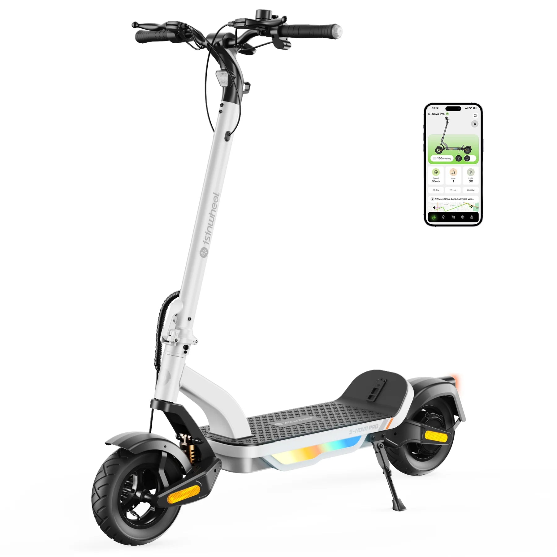 isinwheel® S-NOVA Pro Trottinette électrique tout-terrain 1000W