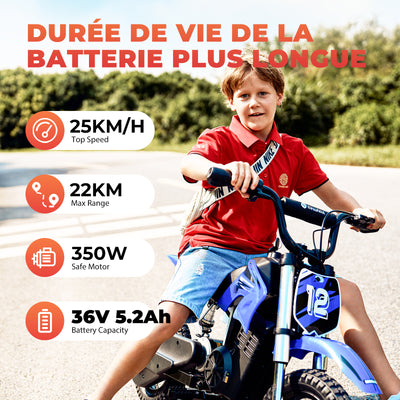 iSinwheel A12 Moto Électrique pour Enfants de 3 à 12 ans