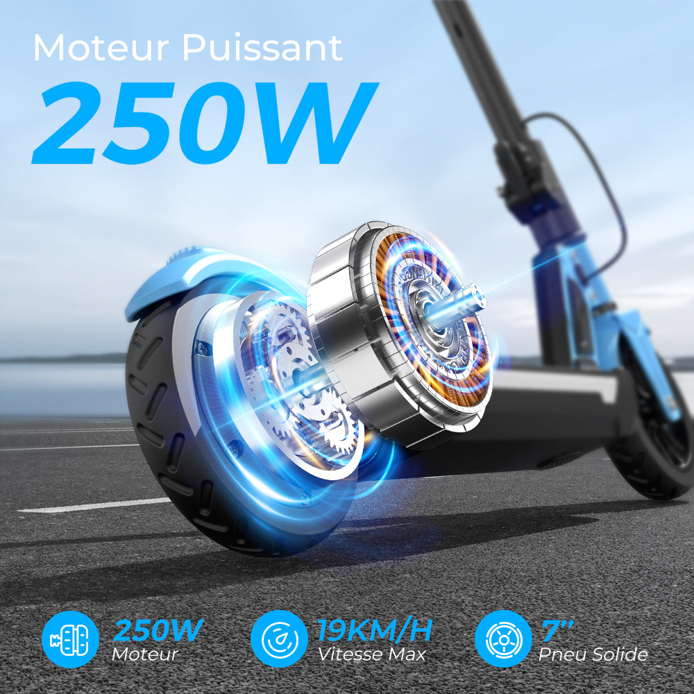 isinwheel® S7 Glow Trotinette Électrique pour Enfants Réglable