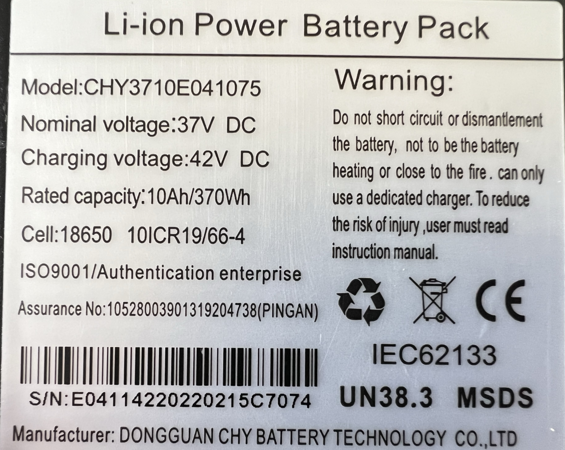 10Ah remplacement de batterie pour trottinette électrique S9max