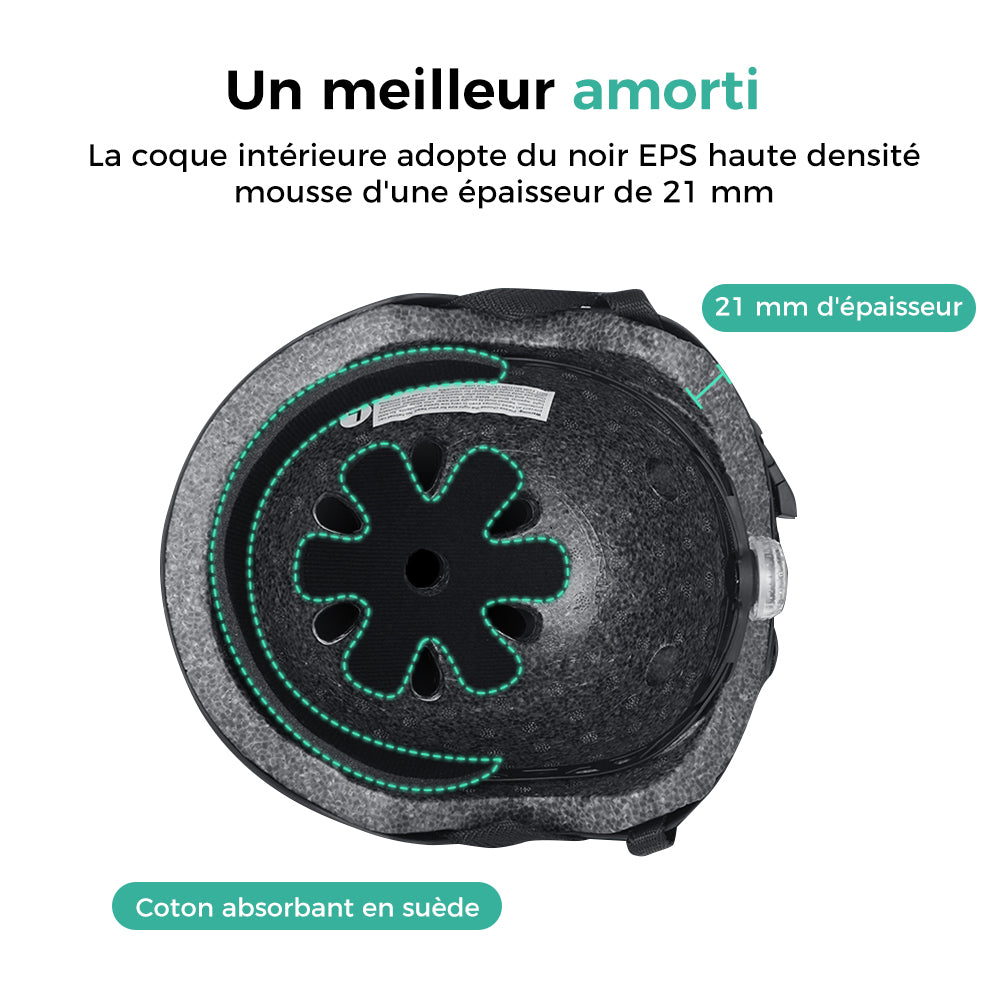 Trottinette électrique ou casque de vélo avec lumière