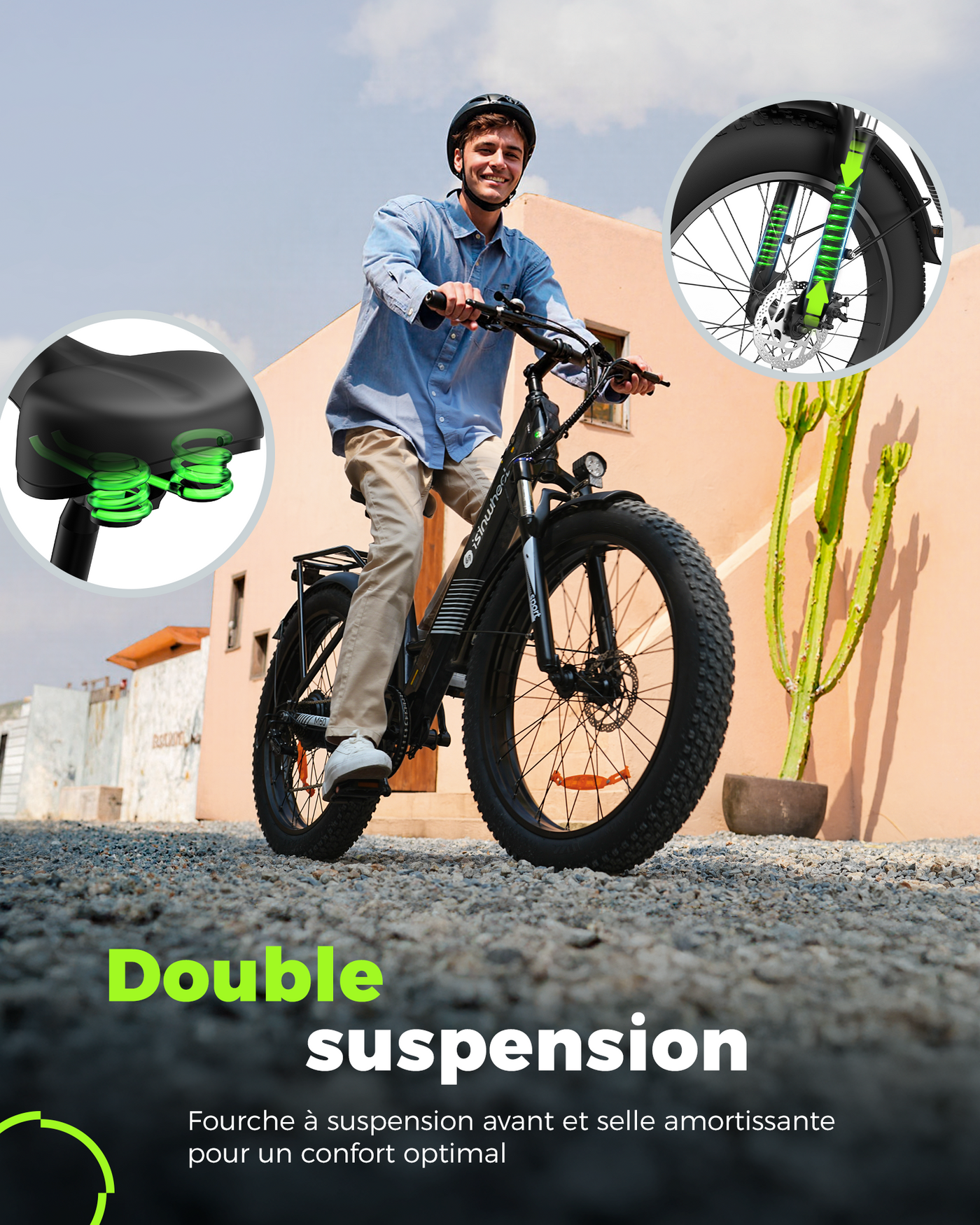 M60 Vélo électrique tout-terrain à gros pneus 750W
