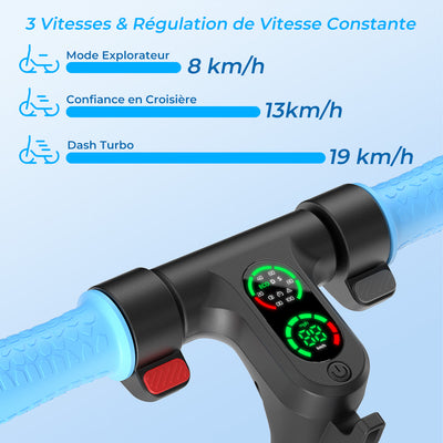 isinwheel® S7 Glow Trotinette Électrique pour Enfants Réglable