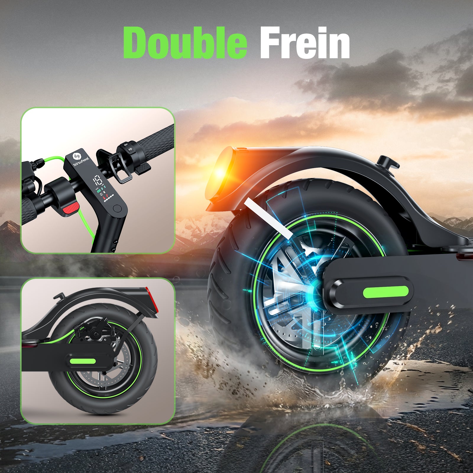 Trottinette électrique avec double système de freinage