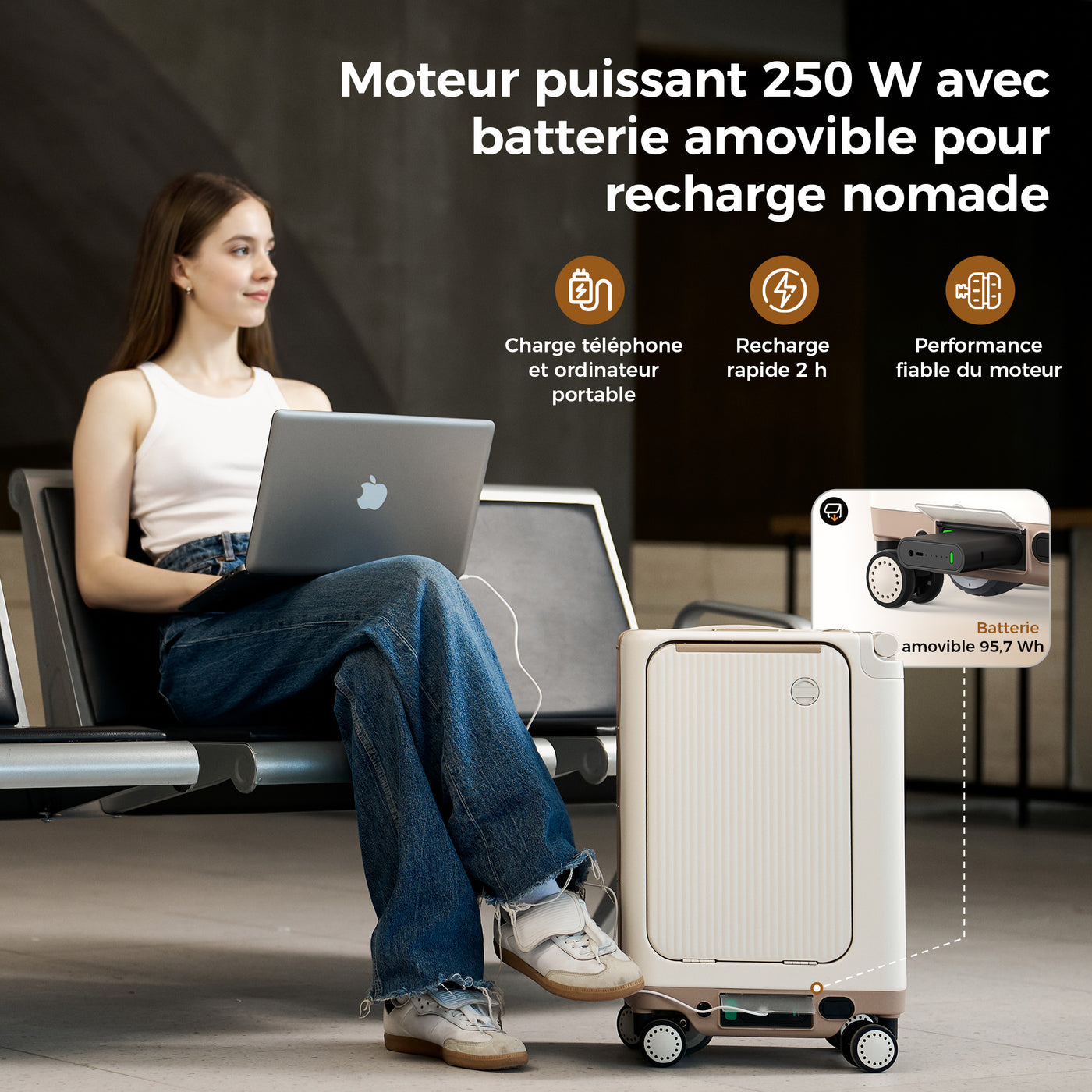 Valise Électrique 20" - Approuvée Compagnies Aériennes