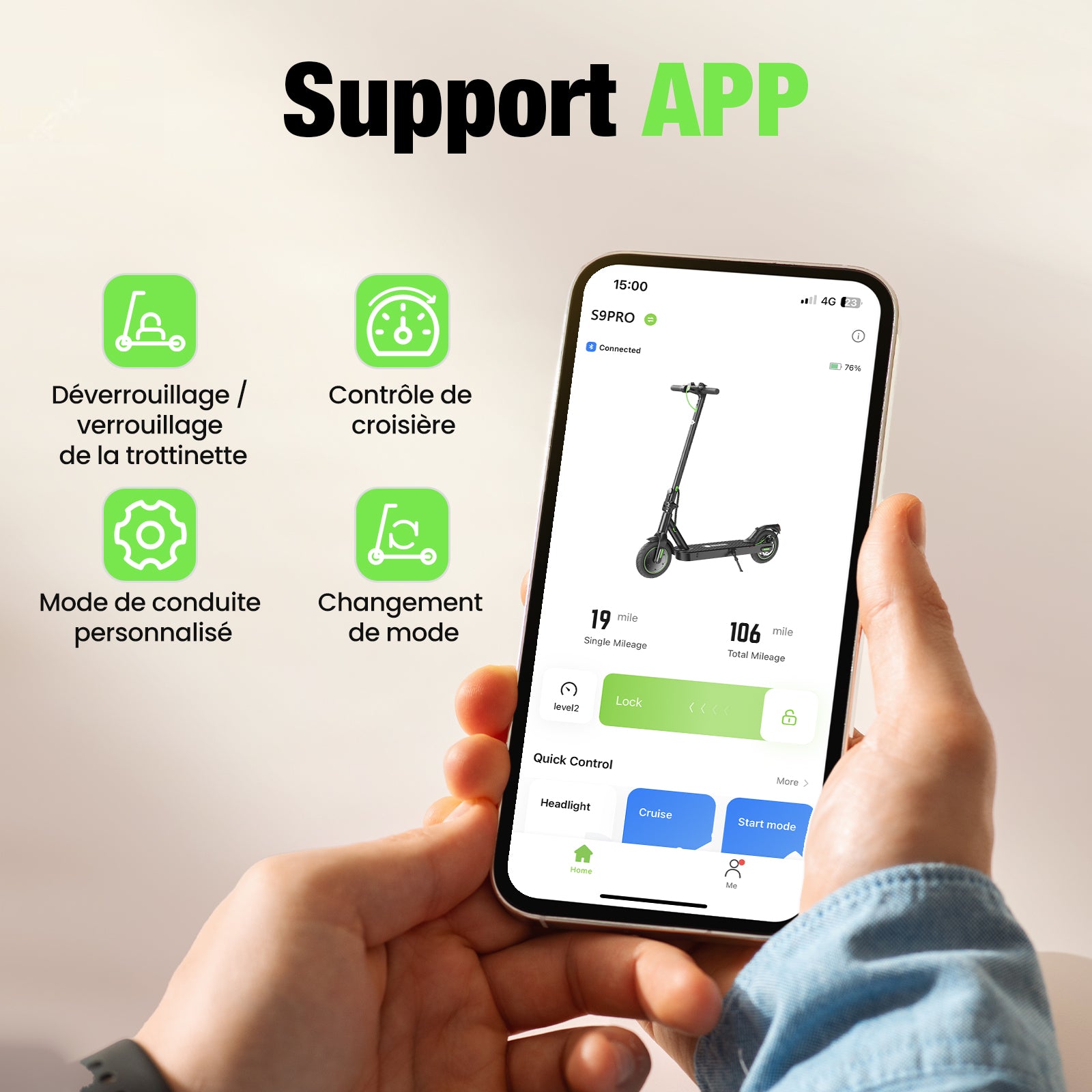 Trottinette électrique avec application mobile connectée
