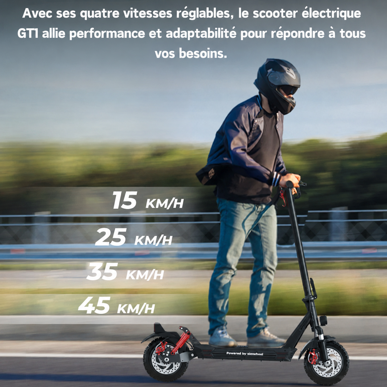Trottinette électrique avec quatre vitesses réglables