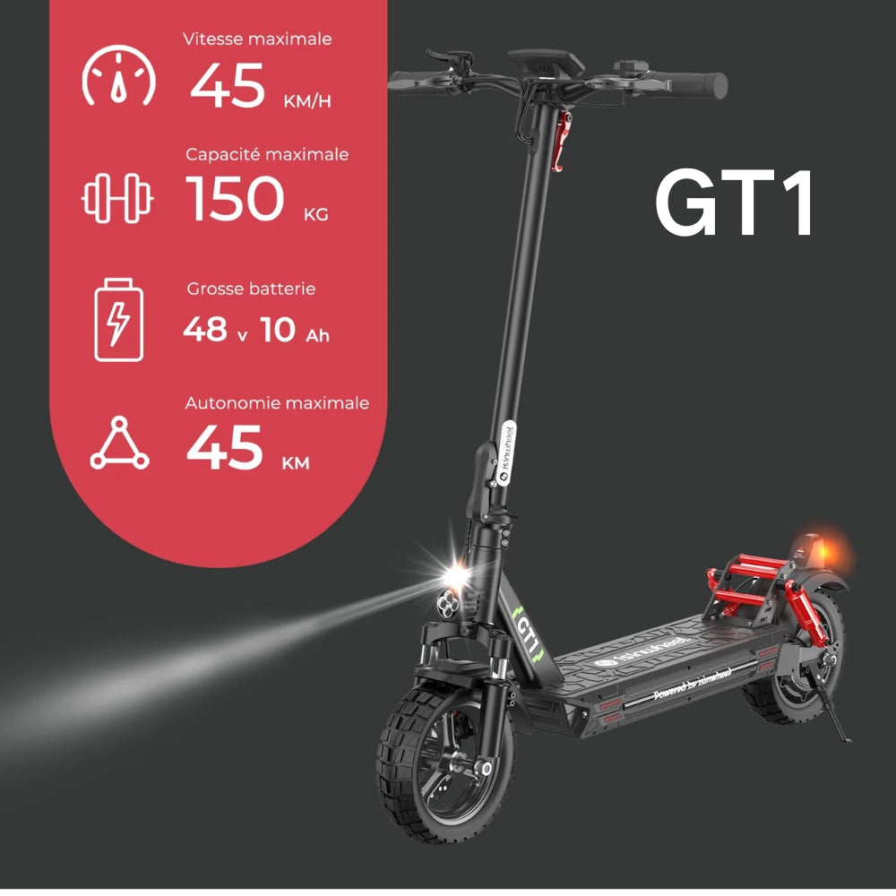 isinwheel® GT2/GT1 Trottinette électrique tout terrain 1200W pour adultes et adolescents