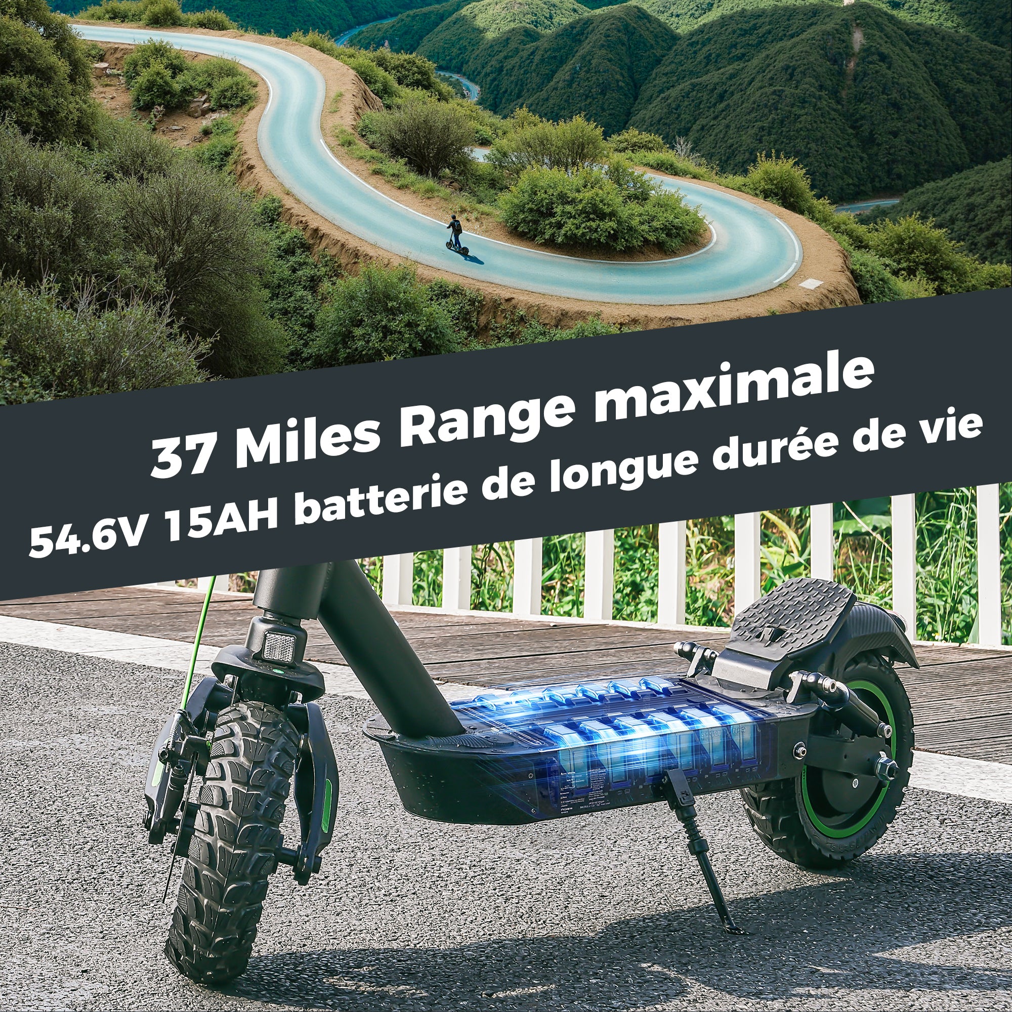 isinwheel GT1 Trottinette électrique tout terrain 800W