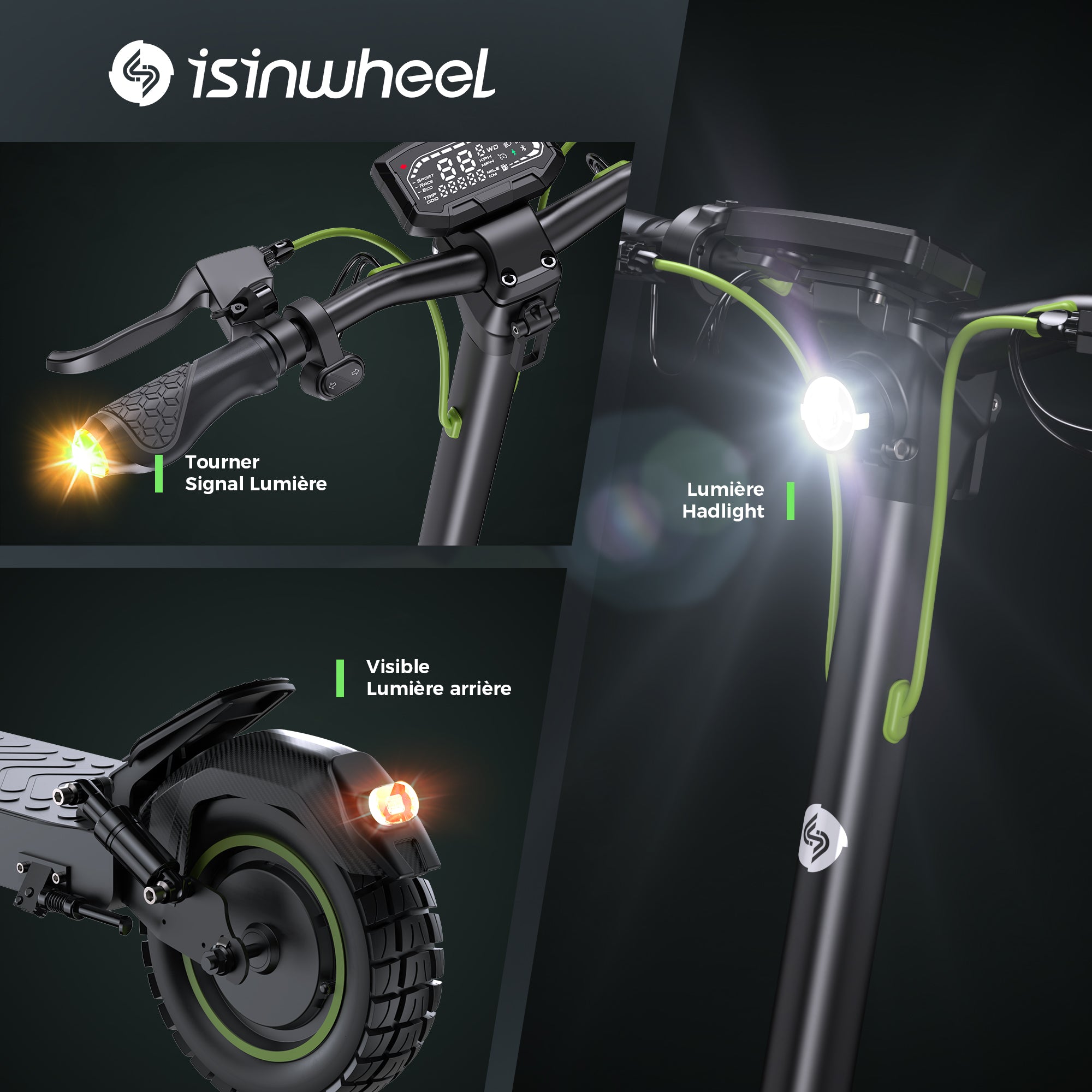 isinwheel GT1 Trottinette électrique tout terrain 800W