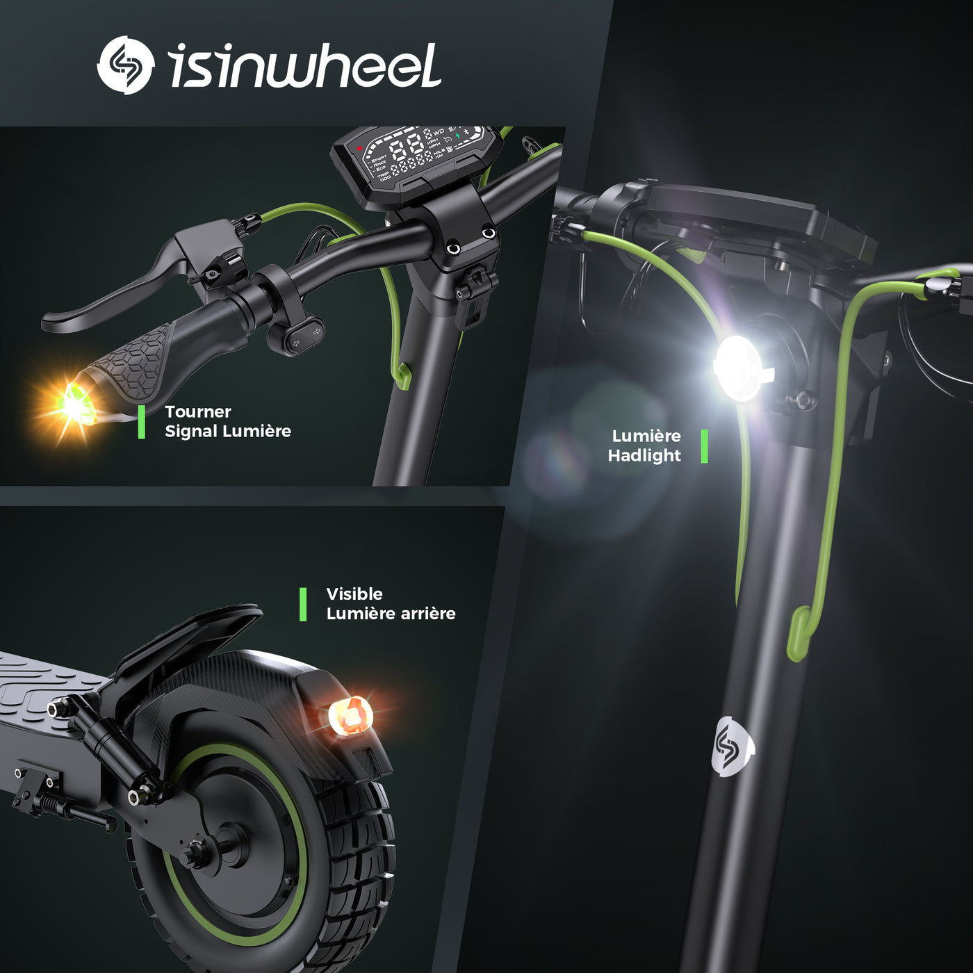 isinwheel GT1 Trottinette électrique tout terrain 800W
