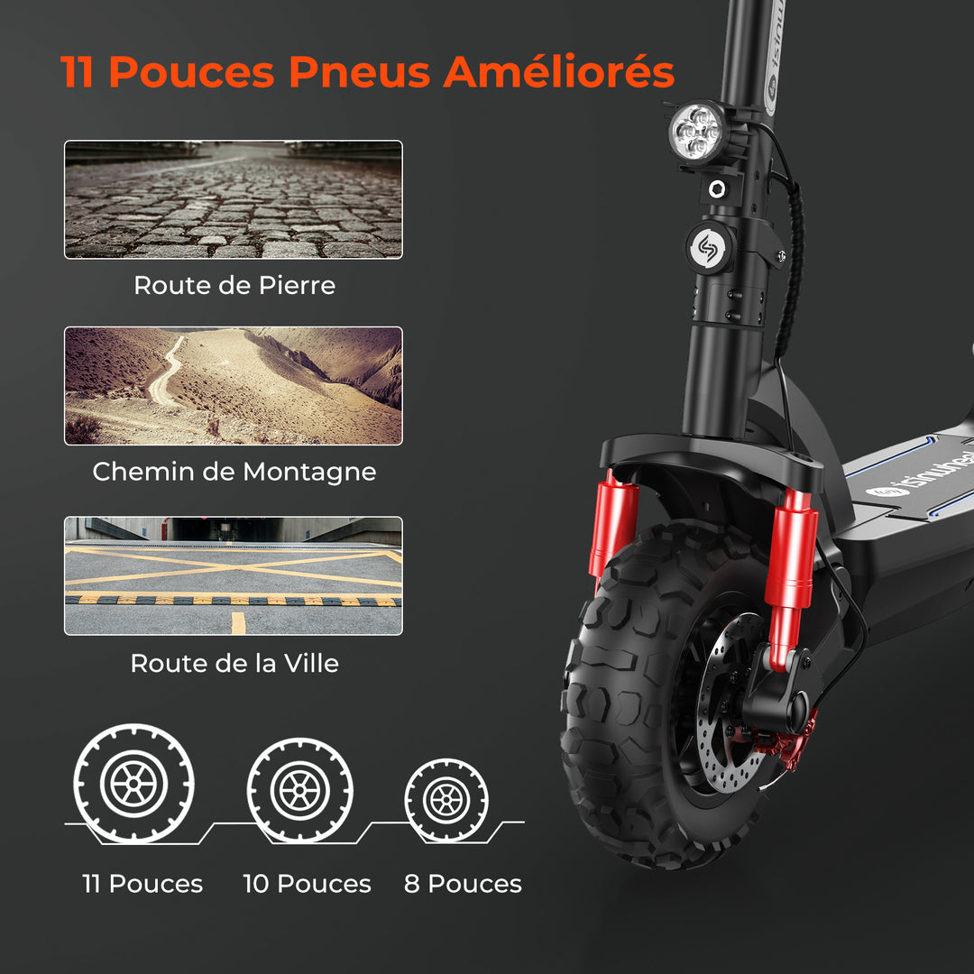Trottinette électrique Tout-terrain Isinwheel GT2 (ABE) - 48V 15Ah 11 Pouces - Neuve