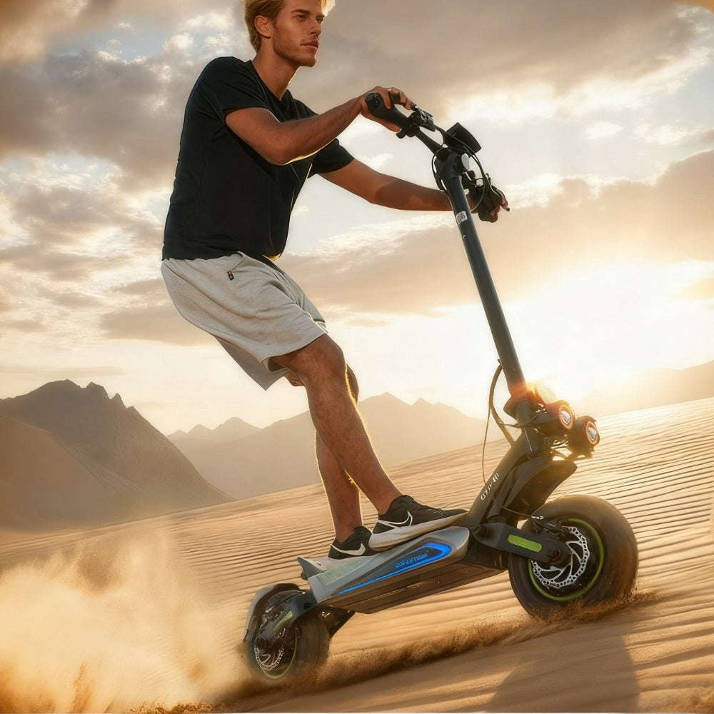 GT4 Trottinette électrique tout-terrain à double moteur 2400W