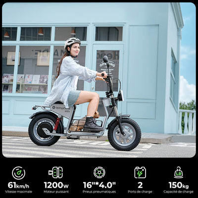 isinwheel H7ProTrottinette électrique  1200 W avec siège