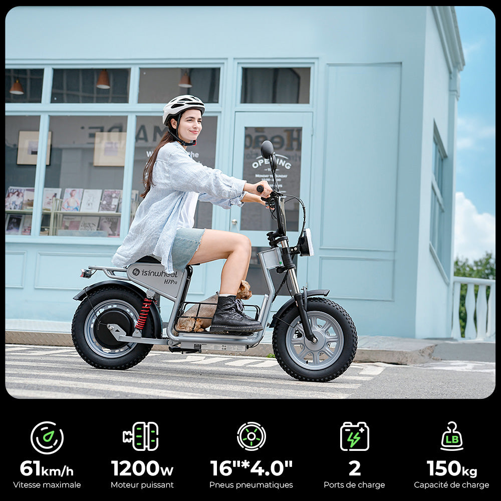 isinwheel H7Pro Trottinette électrique 1200W avec siège