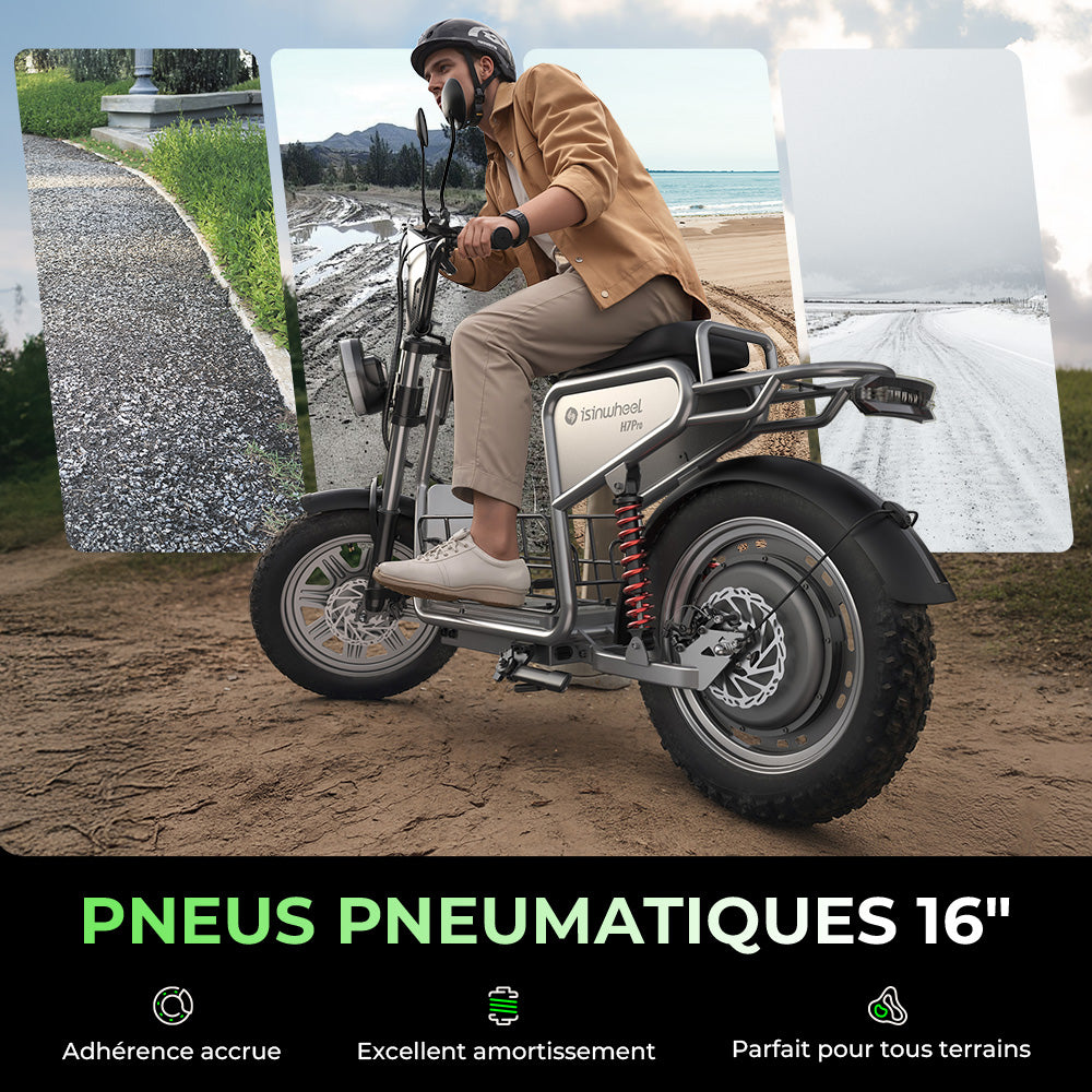 isinwheel H7ProTrottinette électrique  1200 W avec siège