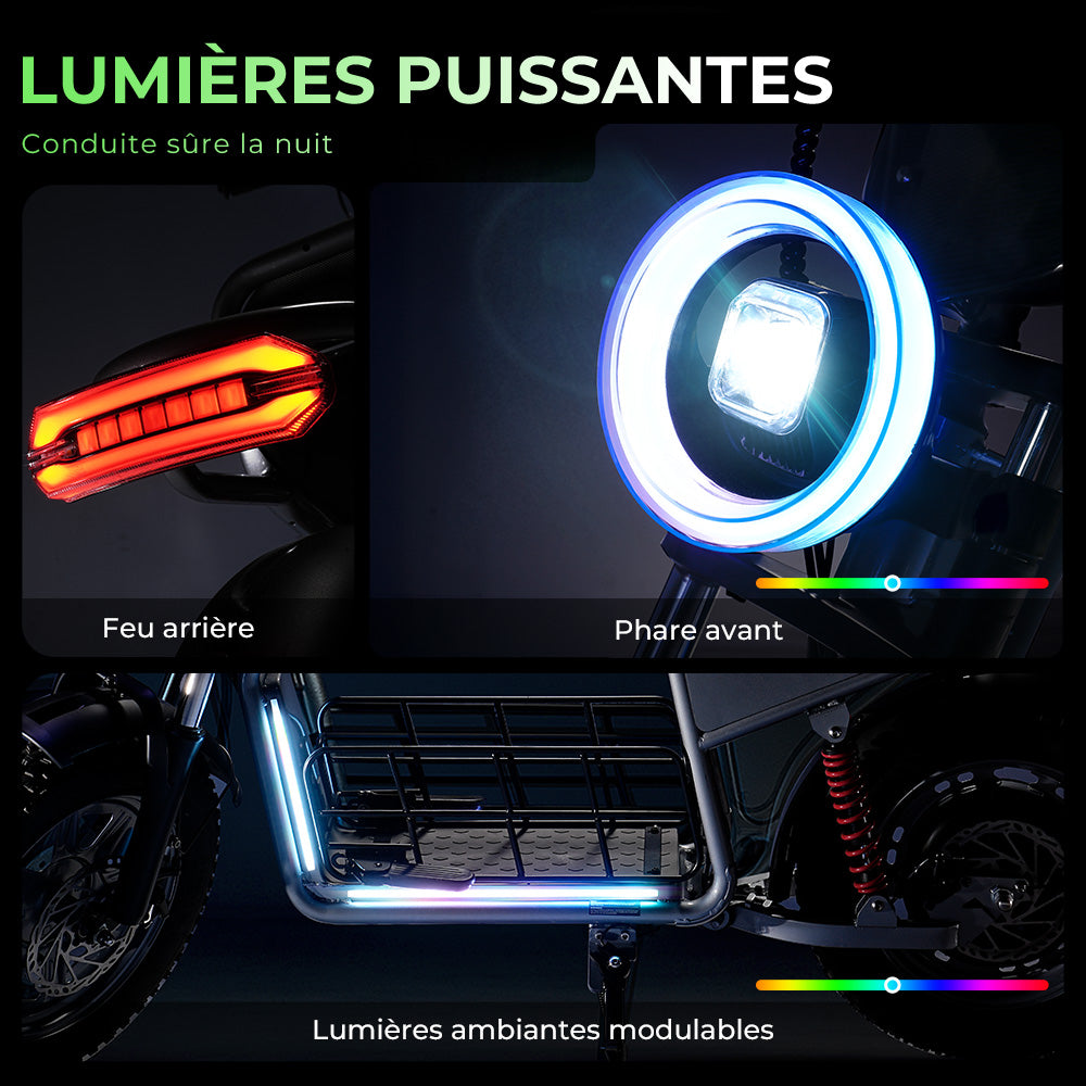isinwheel H7ProTrottinette électrique  1200 W avec siège