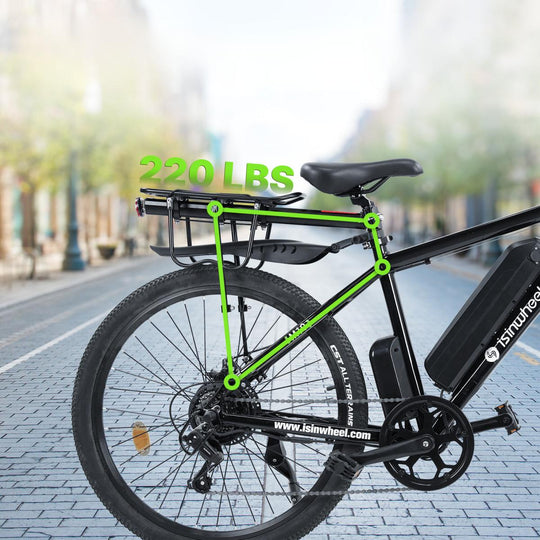 Porte-bagages VTT Réglable - Alliage Alu - Charge Max 100kg - Pour Vélos 24 à 29 Pouces - Installation Rapide Sur Tube De Selle - Avec Réflecteur