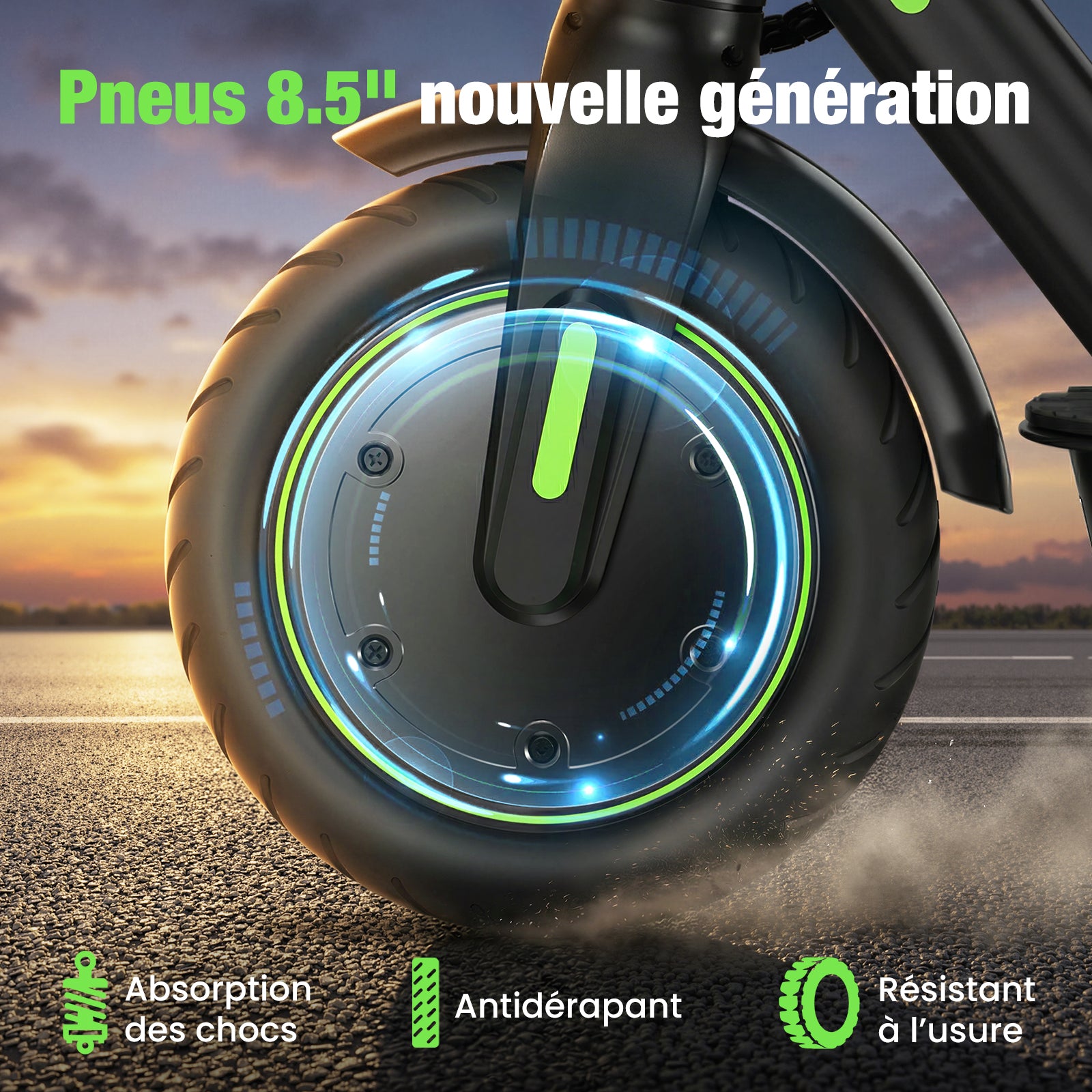 Pneus 8,5 pouces nouvelle génération pour trottinette électrique