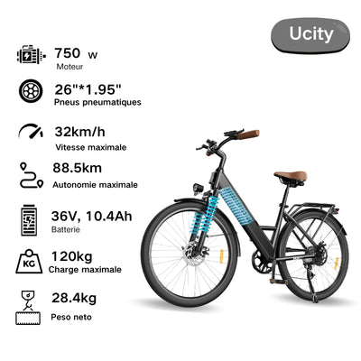 U2 Vélo Électrique Ville Femme et Homme