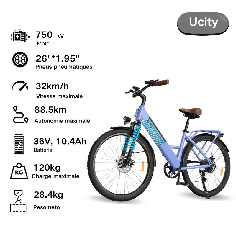 U2 Vélo Électrique Ville Femme et Homme