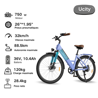U2 Vélo Électrique Ville Femme et Homme