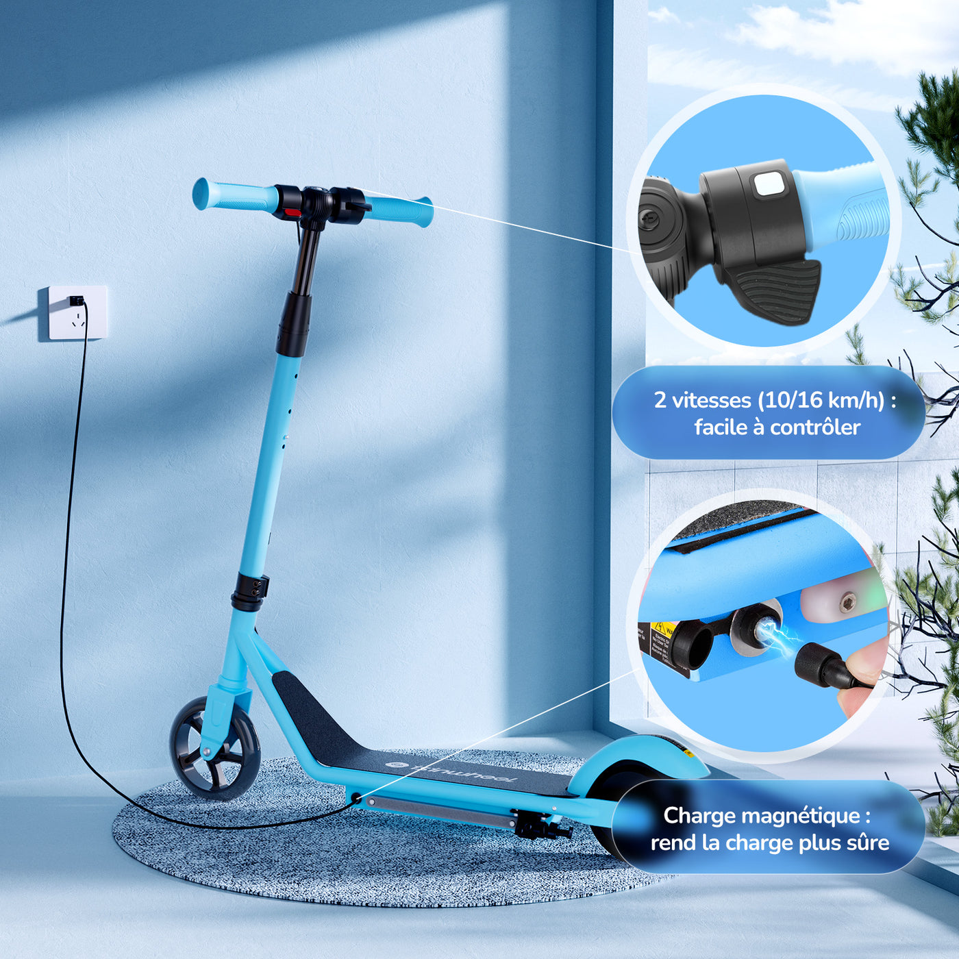isinwheel S2 trottinette électrique pour enfants et adolescents
