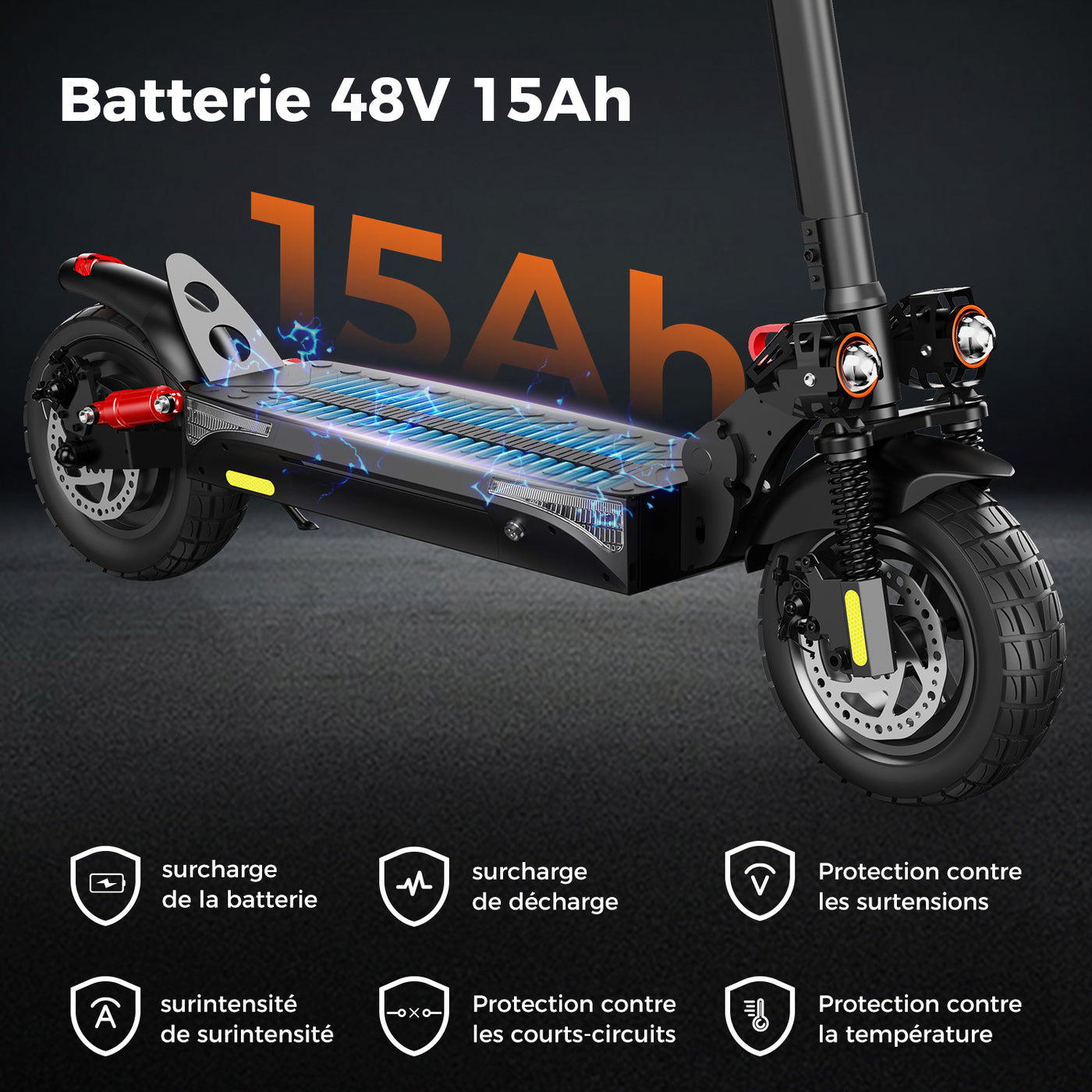 Trottinette électrique iScooter iX4 800W 10 avec APP 48V 15 Ah