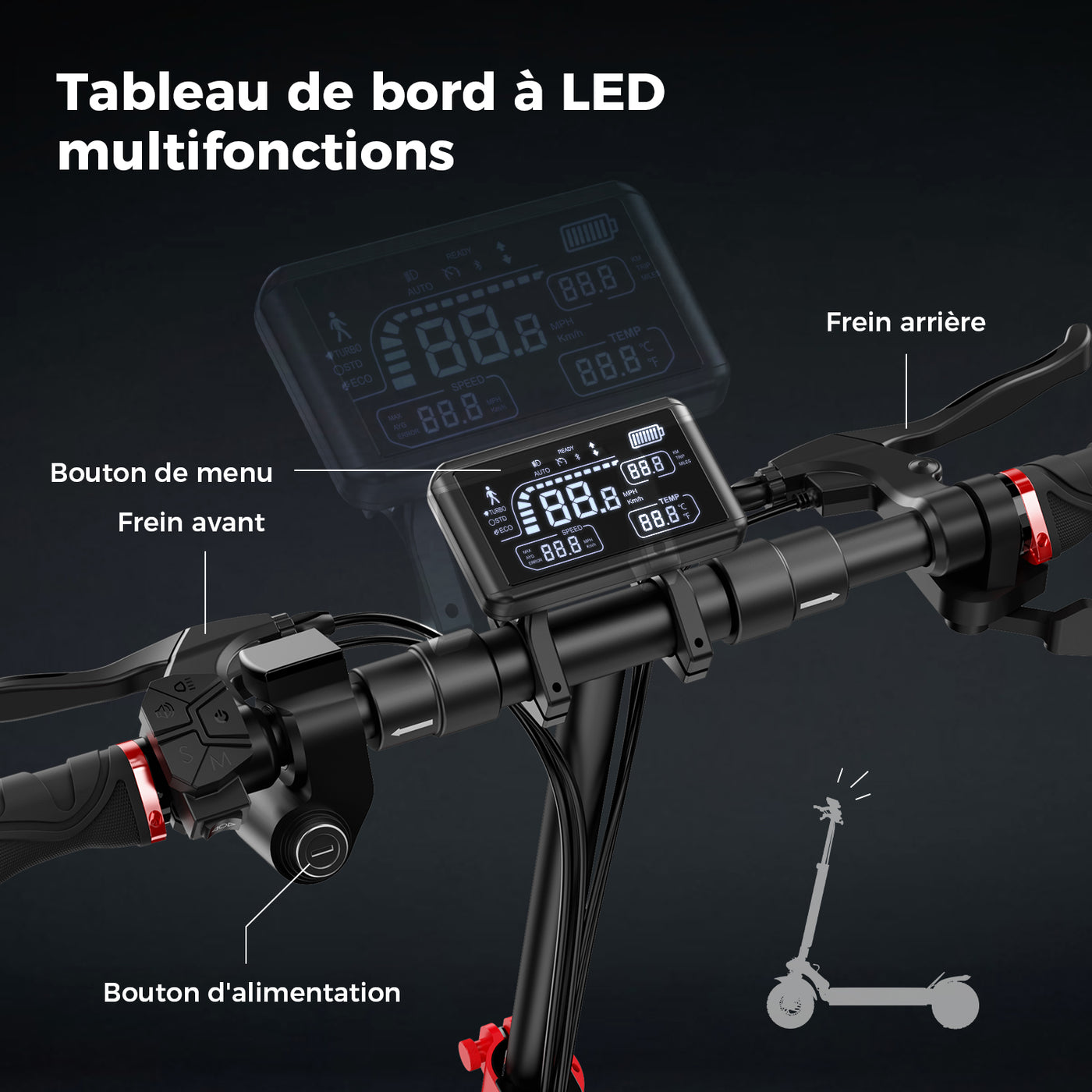 iX4 800W Trottinette électrique tout-terrain avec contrôle APP