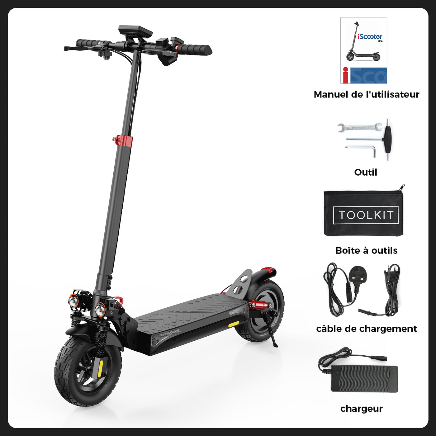 iX4 800W Trottinette électrique tout-terrain avec contrôle APP