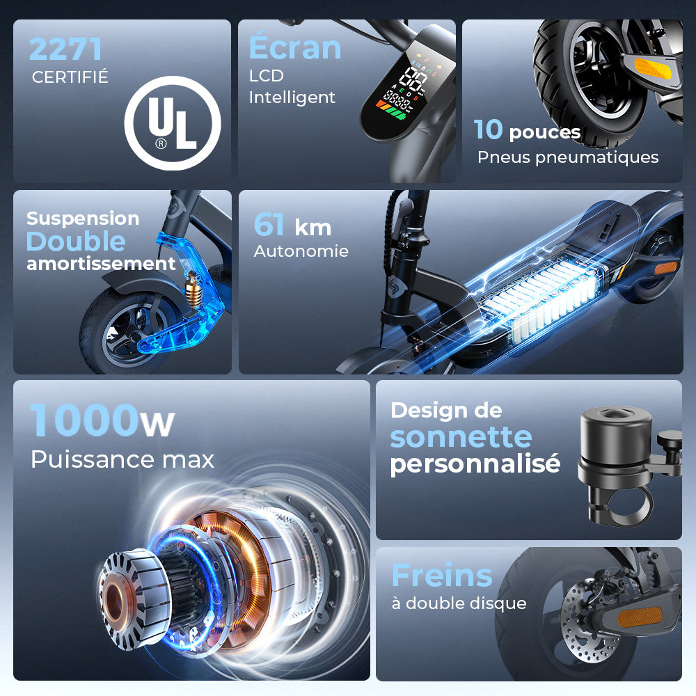 isinwheel S-Nova Pro Trottinette Électrique Urbaine 1000W