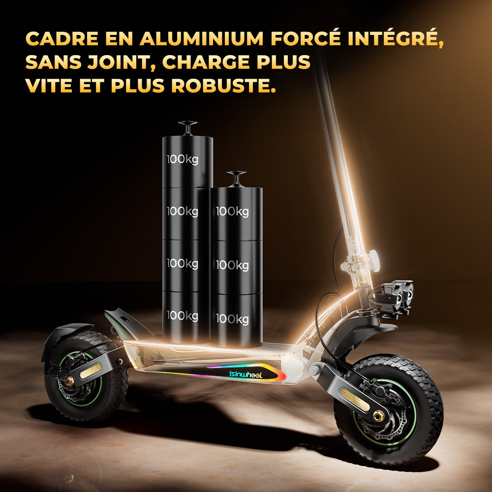 GT4 Trottinette électrique tout-terrain à double moteur 2400W