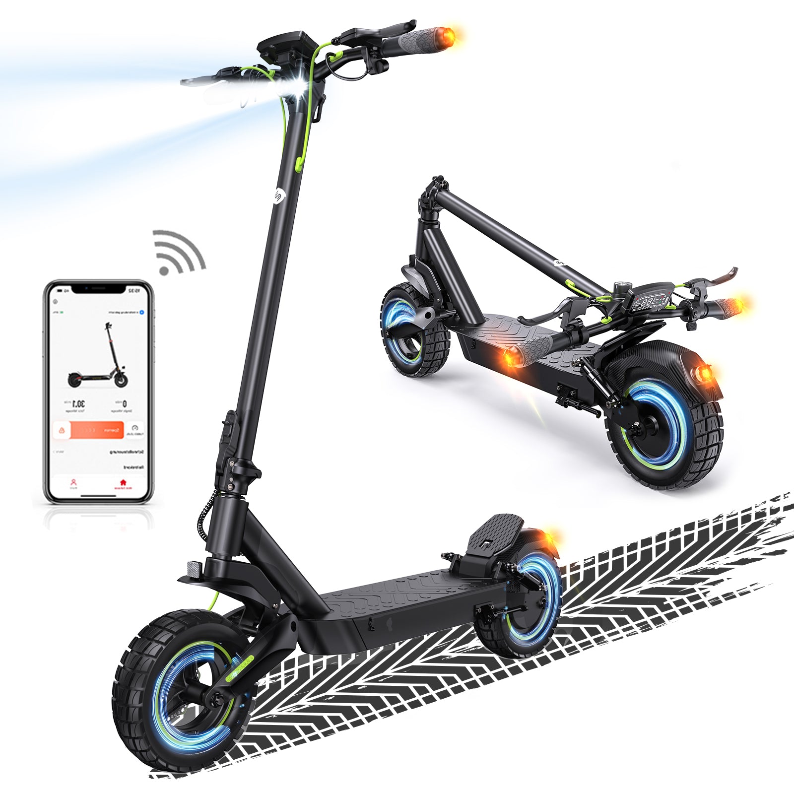 isinwheel® S-NOVA Pro Trottinette électrique tout-terrain 1000W