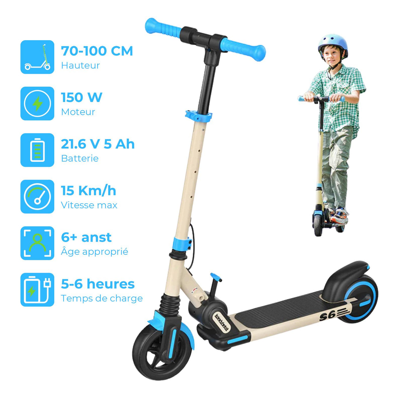 isinwheel S2 trottinette électrique pour enfants et adolescents