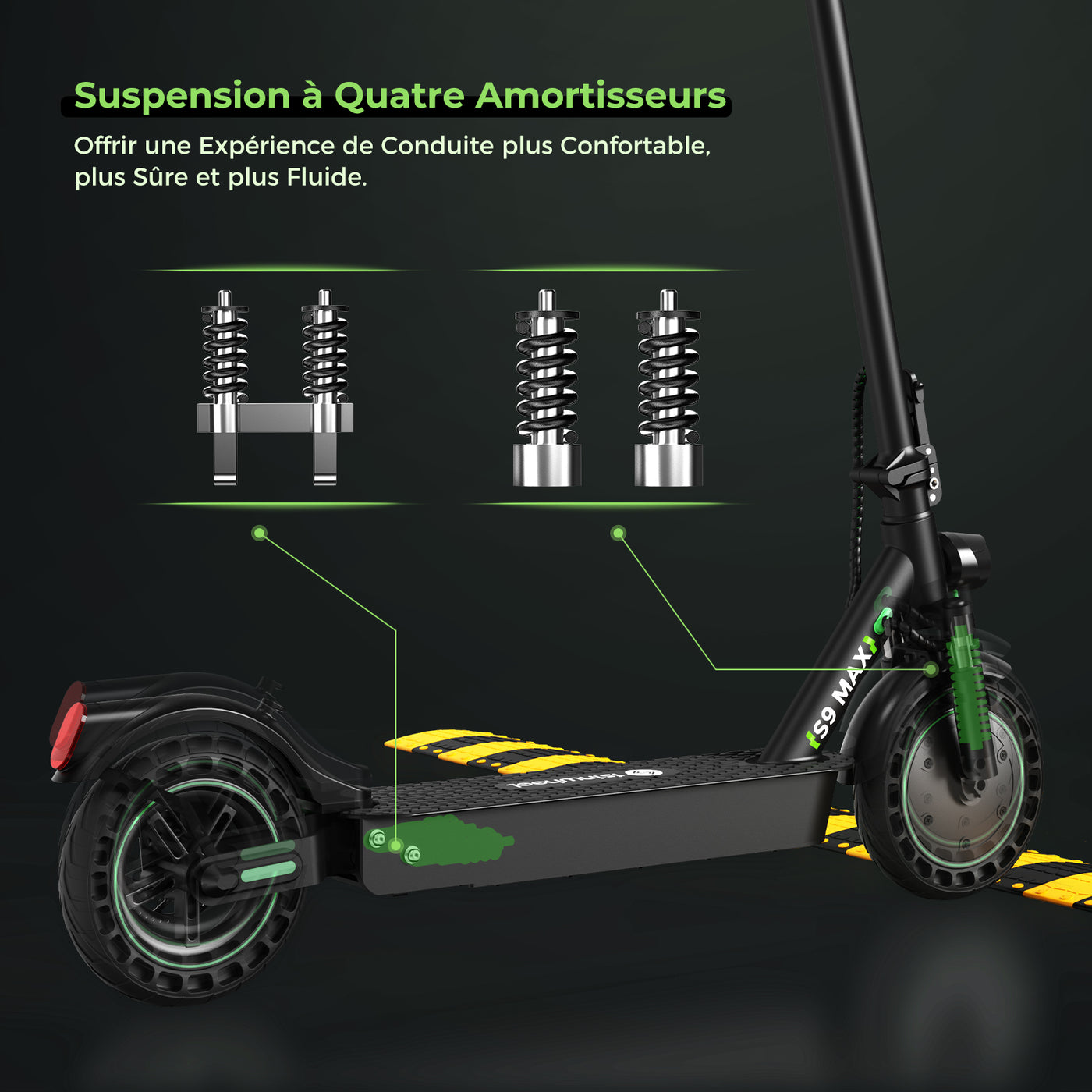 isinwheel® S9MAX Trottinette électrique 500W