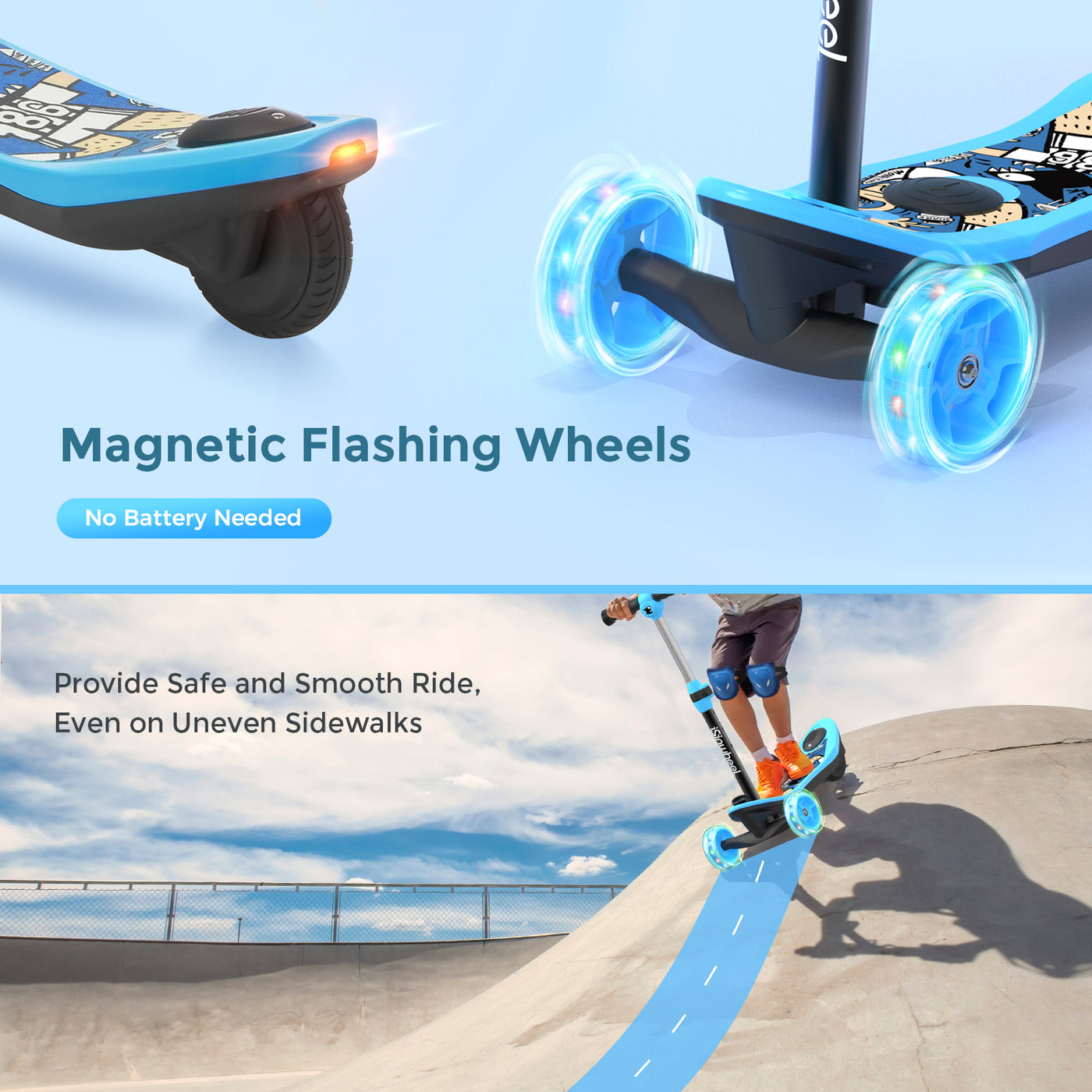 isinwheel® Mini trottinette électrique à 3 roues isinwheel pour enfants