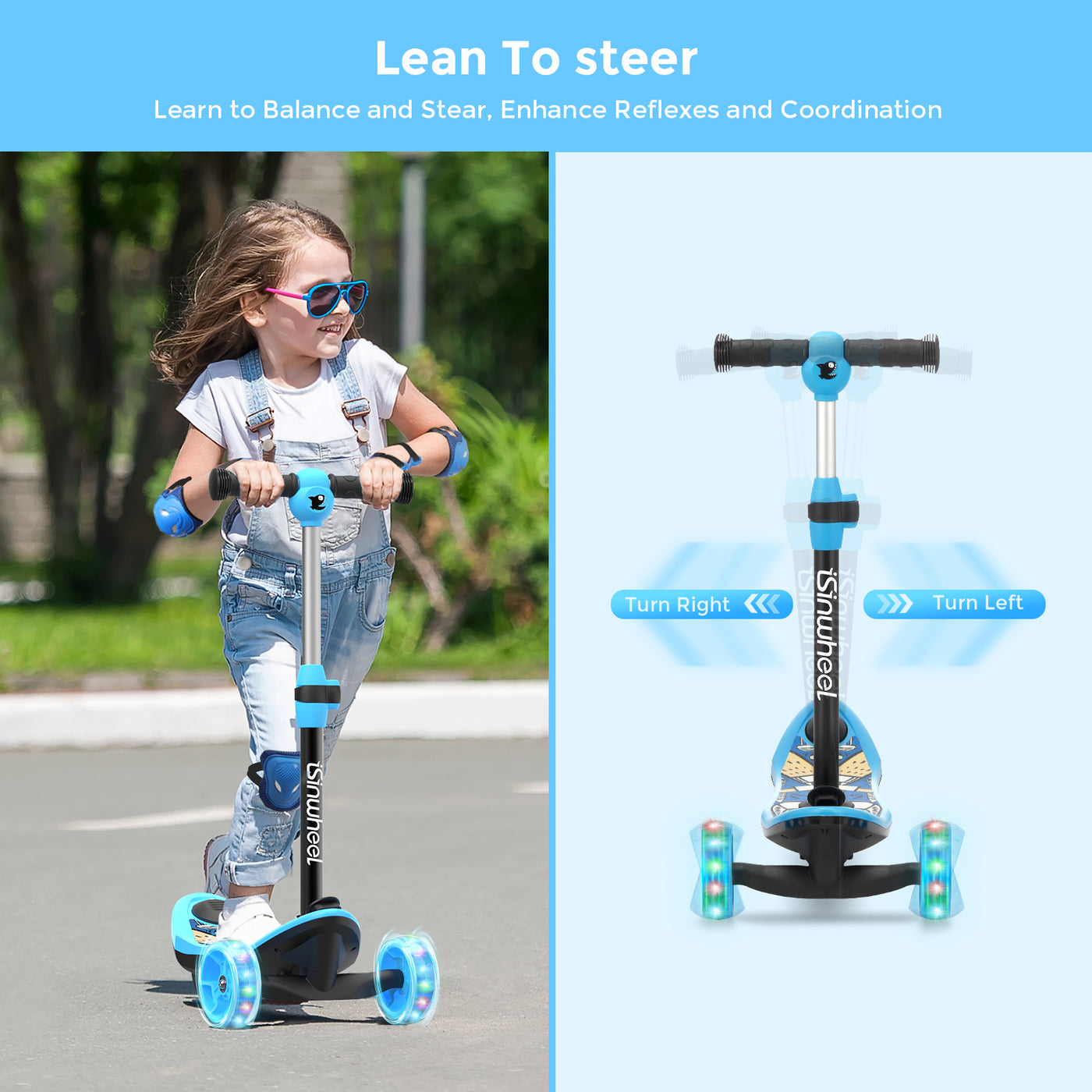 isinwheel® Mini trottinette électrique à 3 roues isinwheel pour enfants